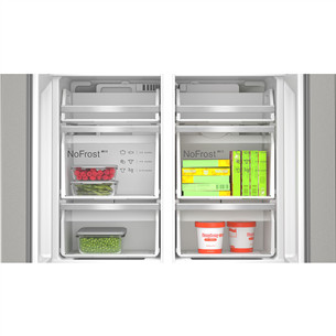 Bosch Series 6, French Door, 574 L, aukštis 183 cm, nerūdijančio plieno - SBS Šaldytuvas