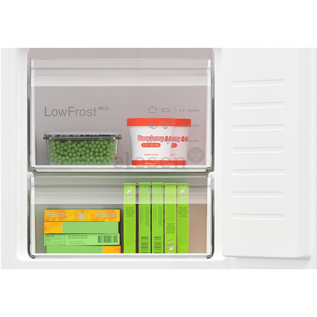 Bosch, Series 4, 270 L, aukštis 178 cm - Įmontuojamas šaldytuvas