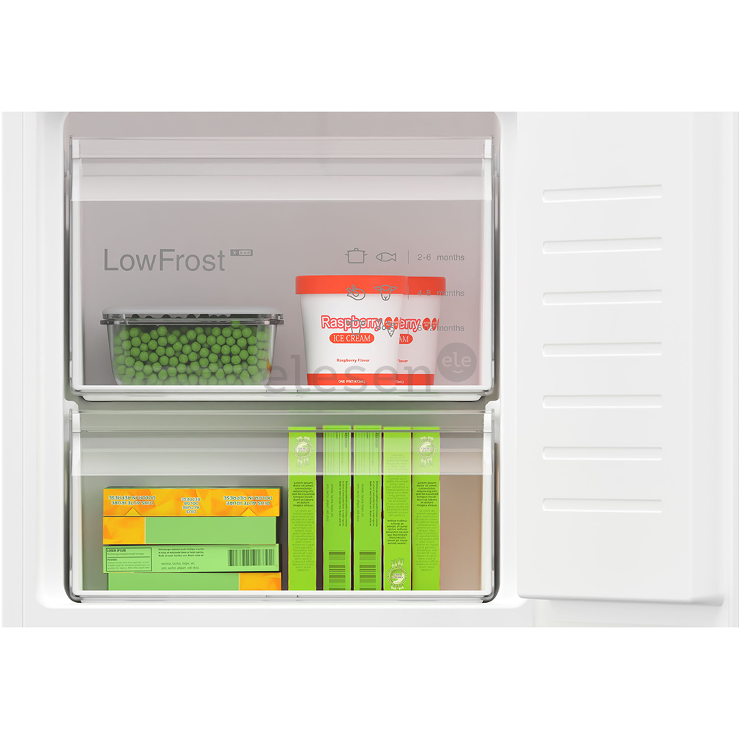 Bosch, Series 4, 270 L, aukštis 178 cm - Įmontuojamas šaldytuvas