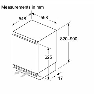 Bosch, Series 6, 110 L, aukštis 82 cm - Įmontuojamas šaldytuvas