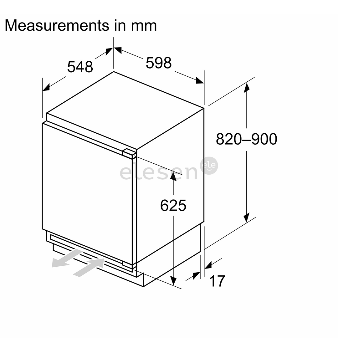 Bosch, Series 6, 110 L, aukštis 82 cm - Įmontuojamas šaldytuvas