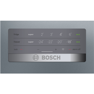 Bosch, Series 4, NoFrost, 279 L, aukštis 203 cm, nerūdijantis plienas - Šaldytuvas