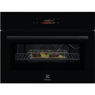 Electrolux 800 Series MealAssist Combiquick®, su mikrobangų krosnelės funkcija, 44 L, juoda - Įmontuojama kompaktiška orkaitė LVL8E09Z
