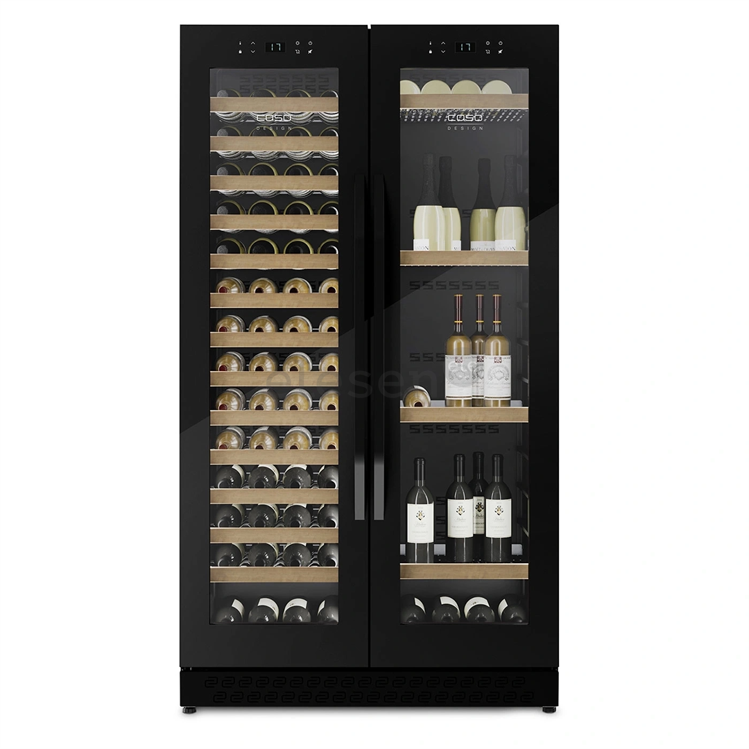 Caso WineChef Duo 122, 122 bottles, height 176 cm, black - Wine cooler