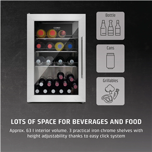 Caso BBQ Cooler S-L, 63 L, aukštis 68 cm, nerūdijančio plieno - Šaldytuvas