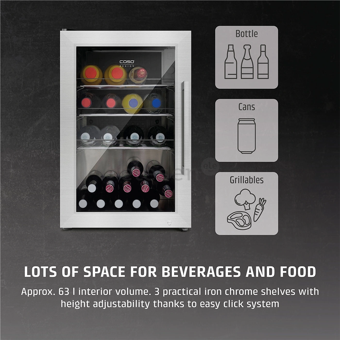 Caso BBQ Cooler S-L, 63 L, aukštis 68 cm, nerūdijančio plieno - Šaldytuvas