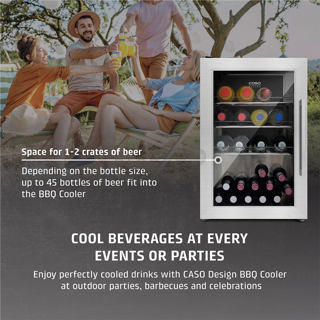 Caso BBQ Cooler S-L, 63 L, aukštis 68 cm, nerūdijančio plieno - Šaldytuvas