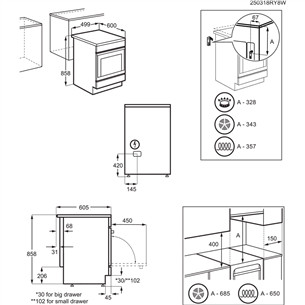 AEG SteamBake, 58 L, width 50 cm, stainelss steel - Ceramic cooker