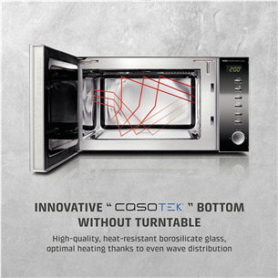 Caso MG 20 Ceramic menu, 800 W, nerūdijančio plieno/juoda - Mikrobangų krosnelė su grilio funkcija