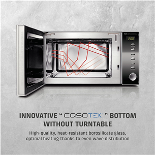 Caso MG 20 Ceramic menu, 800 Вт, нерж. сталь/черный - Микроволновая печь с функцией гриля
