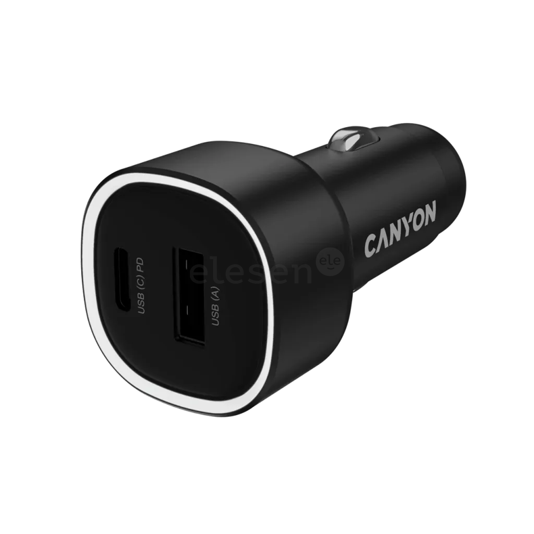 Canyon OnDrive 85, USB-A, USB-C, 83 Вт, черный - Автомобильное зарядное устройство
