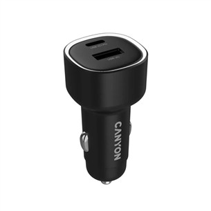 Canyon OnDrive 85, USB-A, USB-C, 83 Вт, черный - Автомобильное зарядное устройство
