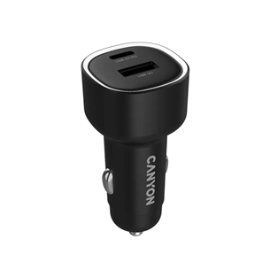 Canyon OnDrive 85, USB-A, USB-C, 83 Вт, черный - Автомобильное зарядное устройство