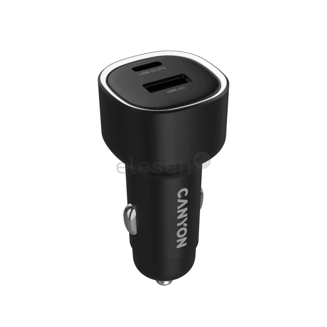 Canyon OnDrive 85, USB-A, USB-C, 83 Вт, черный - Автомобильное зарядное устройство