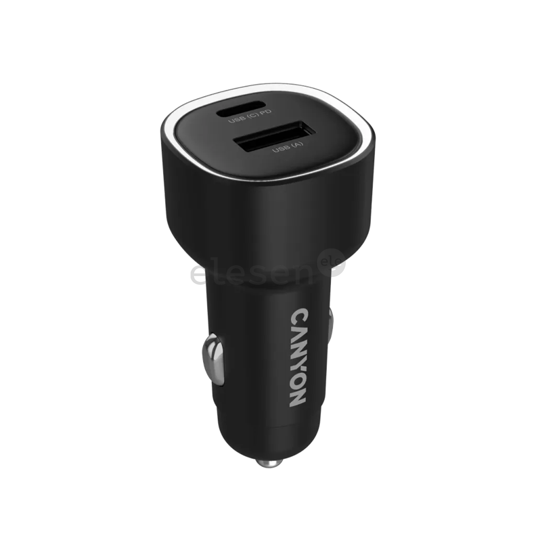 Canyon OnDrive 85, USB-A, USB-C, 83 Вт, черный - Автомобильное зарядное устройство