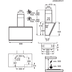 AEG 7000 Series, 760 м³/ч, черный - Вытяжка