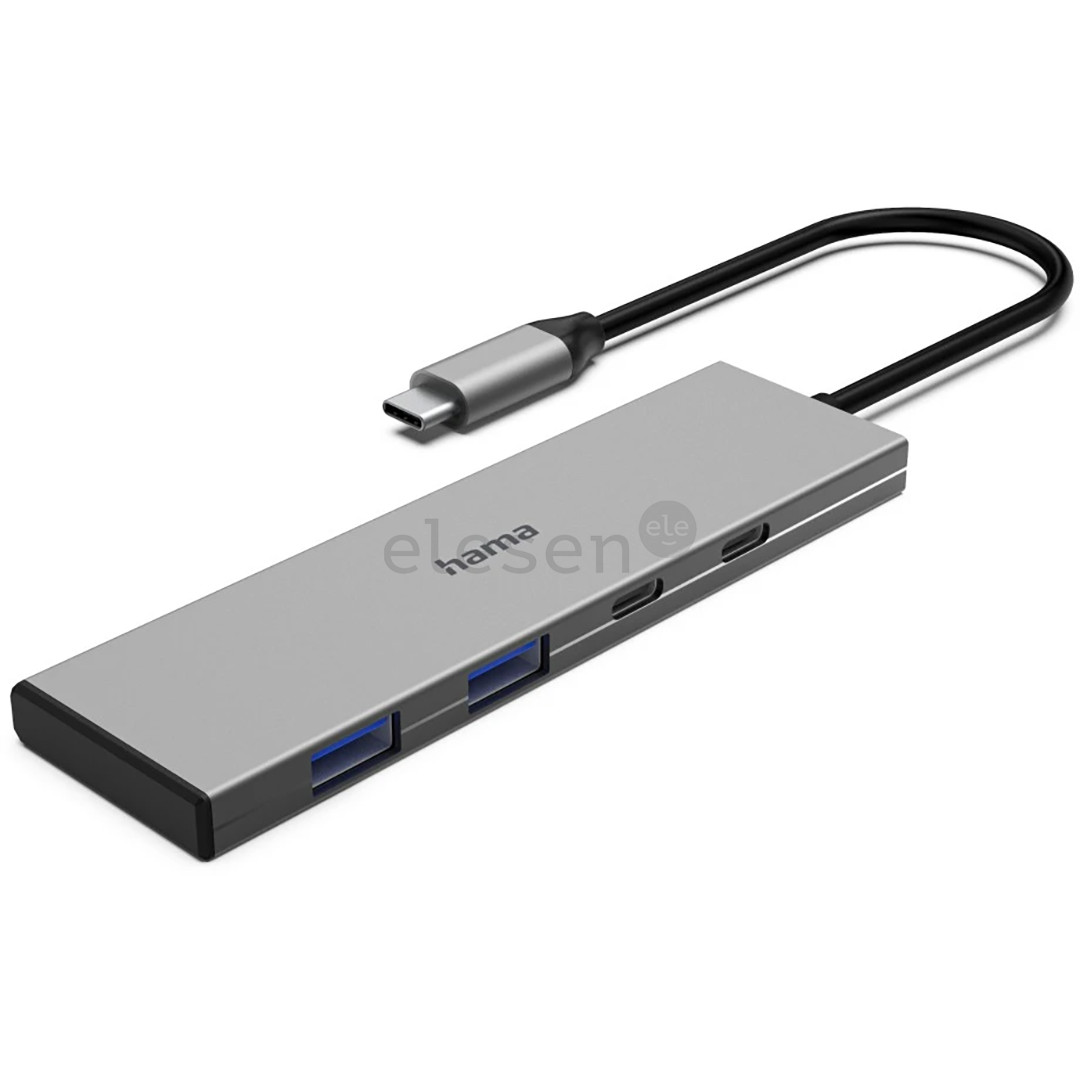 Hama USB-C Hub, 2x USB-C, 2x USB-A 3.2 Gen 2, gray - USB hub