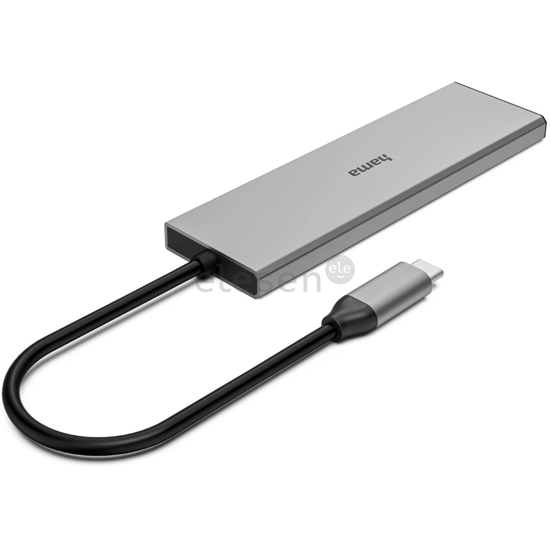 Hama USB-C Hub, 2x USB-C, 2x USB-A 3.2 Gen 2, gray - USB hub