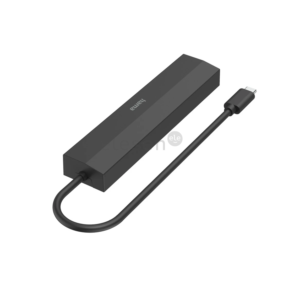Hama USB-C Hub, 3x USB-A 3.2 Gen 1, USB-C, HDMI, LAN, black - USB hub