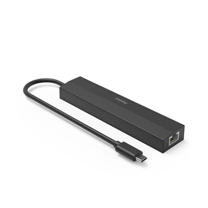 Hama USB-C Hub, 3x USB-A 3.2 Gen 1, USB-C, HDMI, LAN, black - USB hub