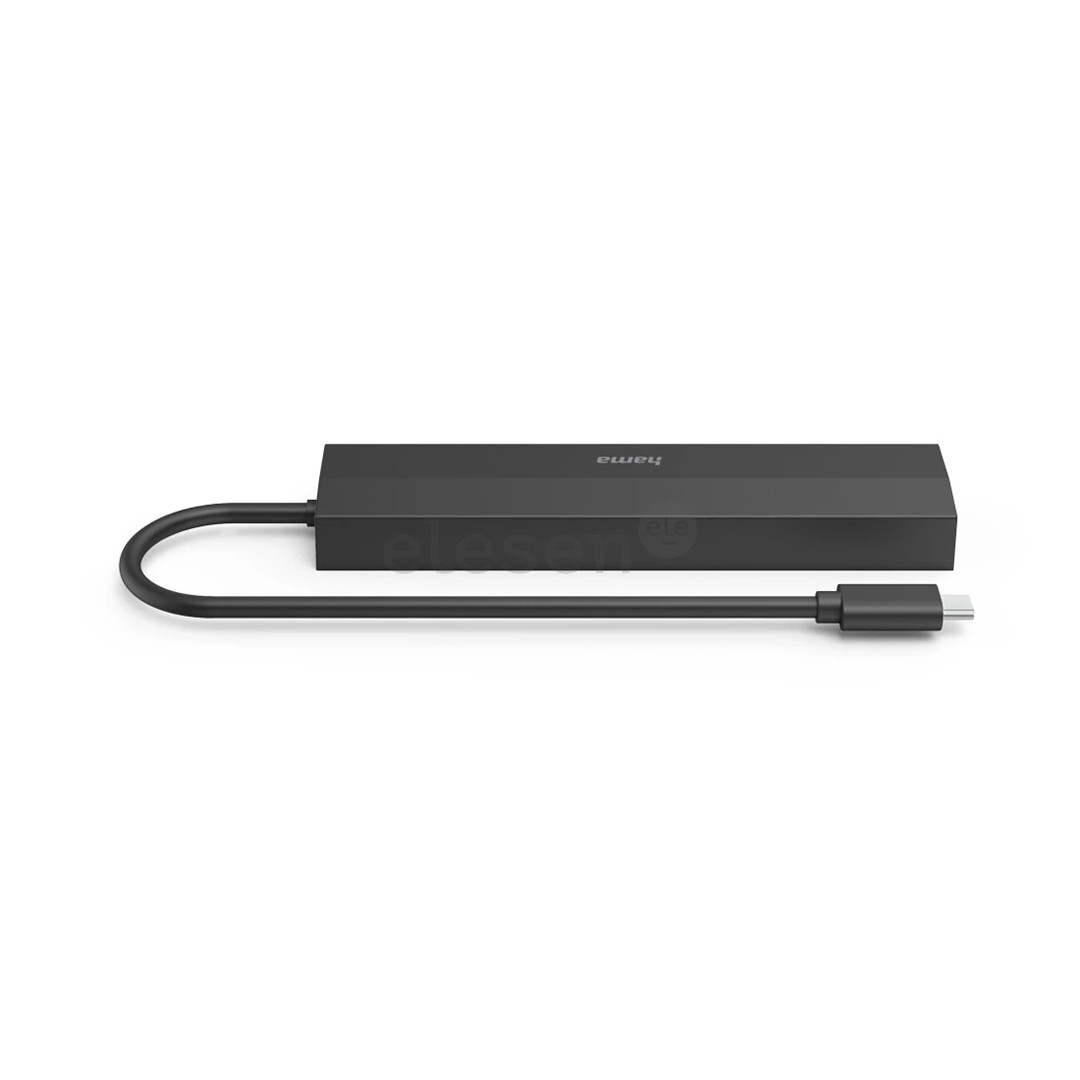 Hama USB-C Hub, 3x USB-A 3.2 Gen 1, USB-C, HDMI, LAN, black - USB hub