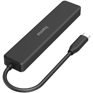 Hama USB-C Hub, 3x USB-A, USB-C, HDMI, juodas - USB šakotuvas