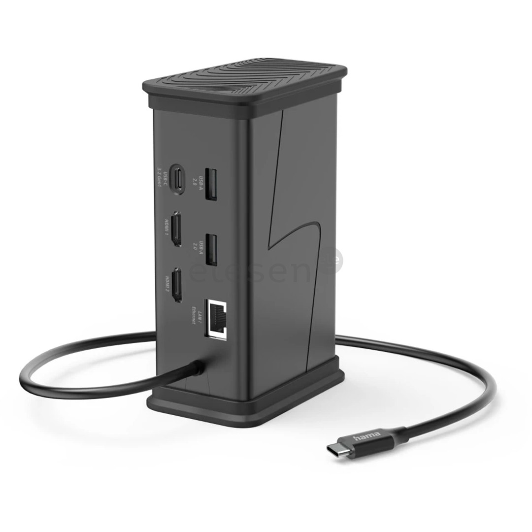 Hama Connect2Office, USB-C, 9 ports, 100 W, gray - Notebook dock