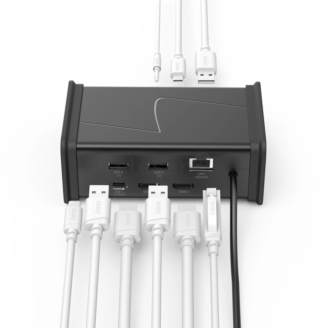 Hama Connect2Office, USB-C, 9 ports, 100 W, gray - Notebook dock