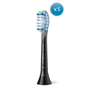 Philips Sonicare Premium Plaque Defence, 5 vnt., juodi - Dantų šepetėlių antgaliai HX9045/88