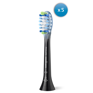 Philips Sonicare Premium Plaque Defence, 5 шт., черный - Насадки для зубной щетки HX9045/88