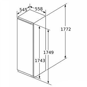 Bosch, Series 6, NoFrost, 212 L, aukštis 177 cm - Įmontuojamas šaldiklis