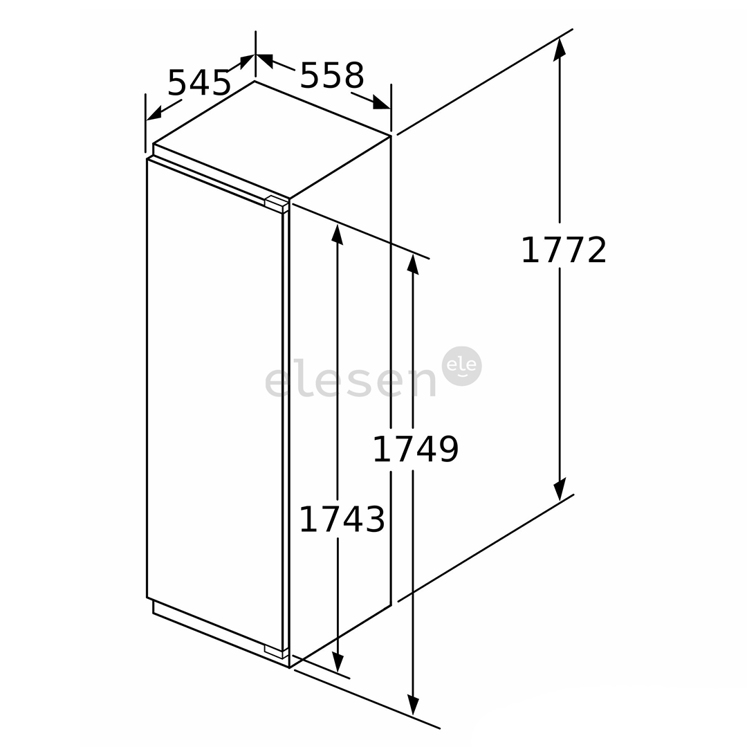 Bosch, Series 6, NoFrost, 212 L, aukštis 177 cm - Įmontuojamas šaldiklis