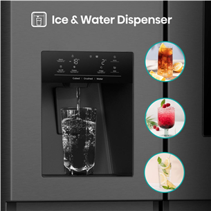 Hisense, NoFrost, 614 L, aukštis 179 cm, juodas - SBS Šaldytuvas