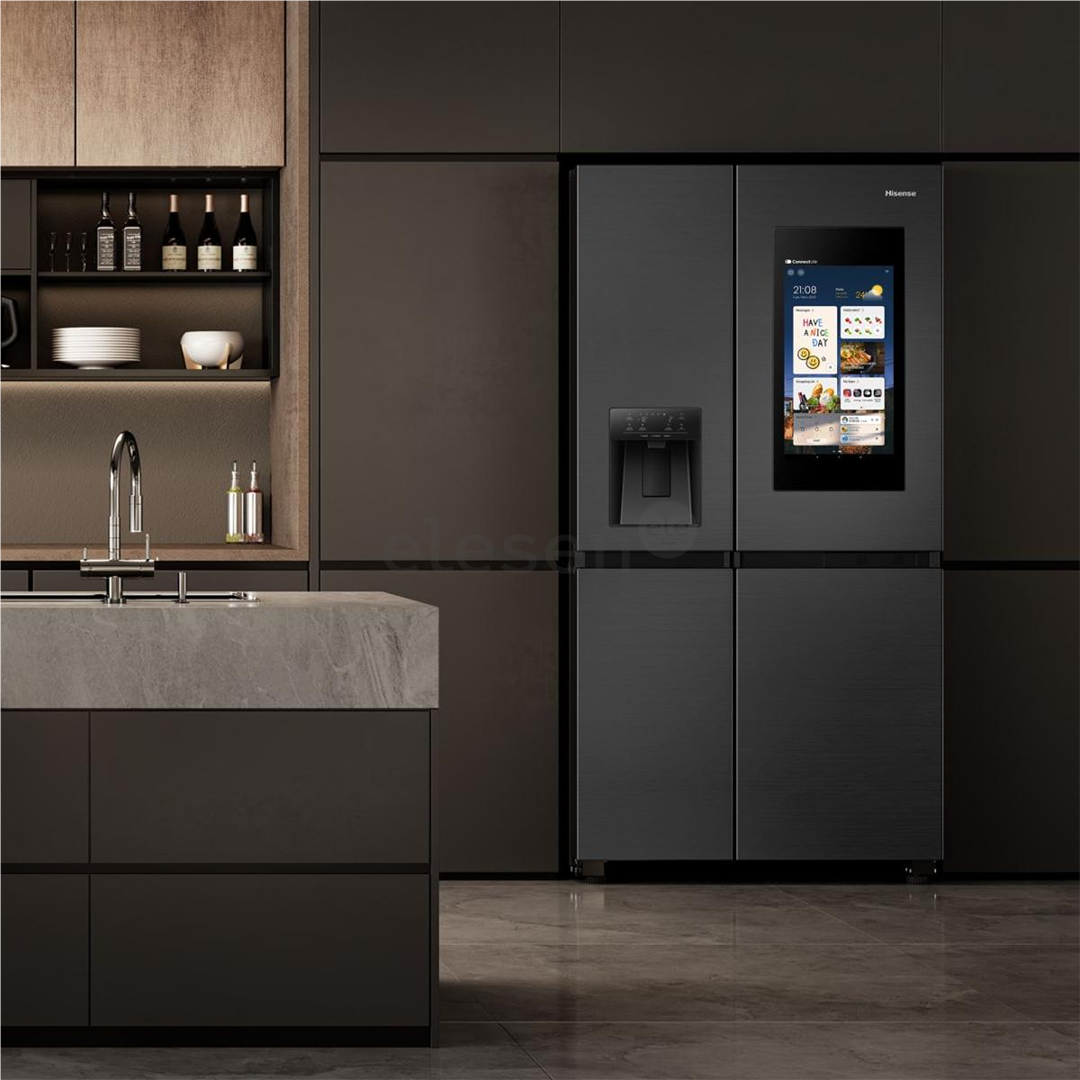 Hisense, NoFrost, 614 L, aukštis 179 cm, juodas - SBS Šaldytuvas