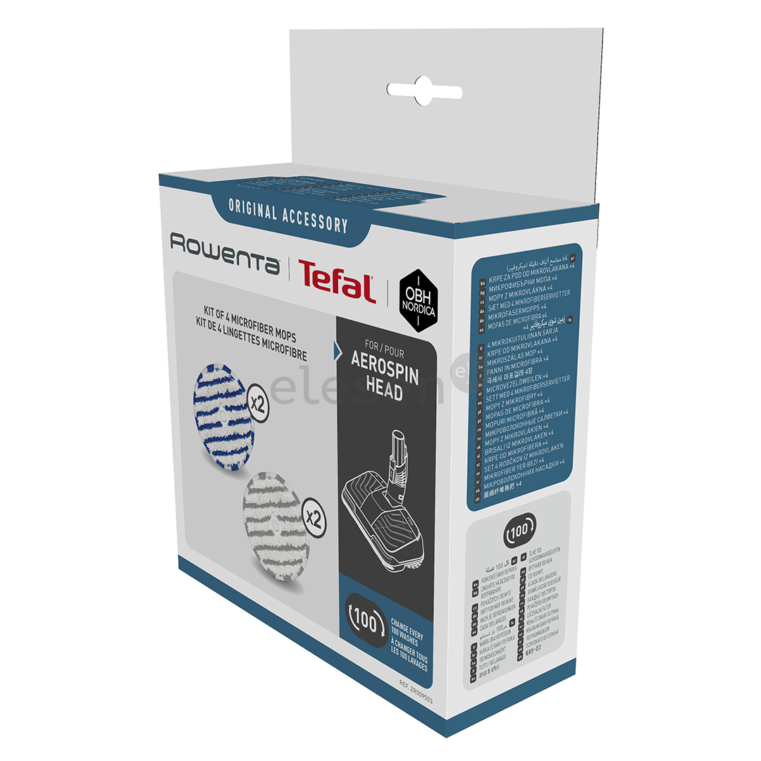 Tefal, X-Force Flex, 4 pcs - Mopping pads for cordless vacuum cleaners