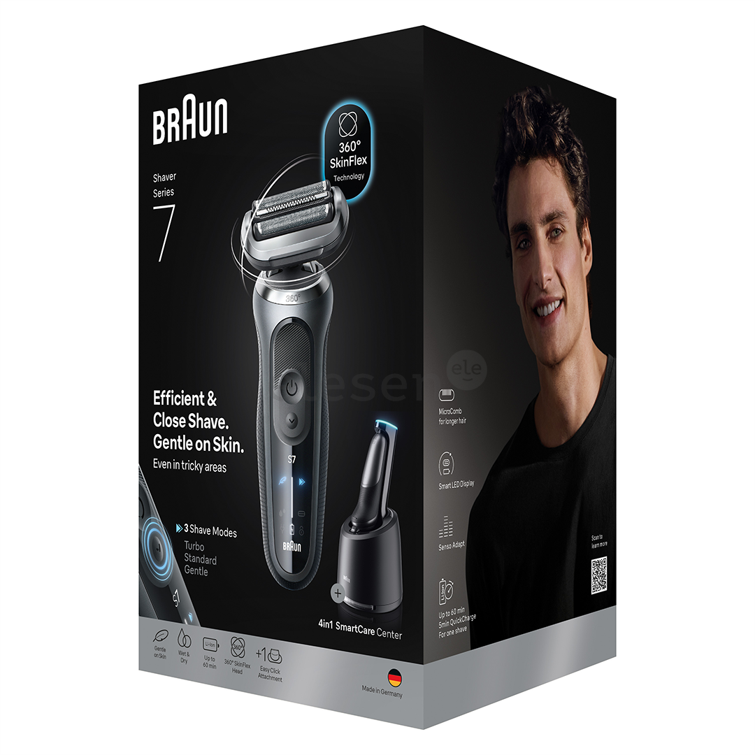 Braun, series 7, Wet & Dry, pilkas - Skustuvas