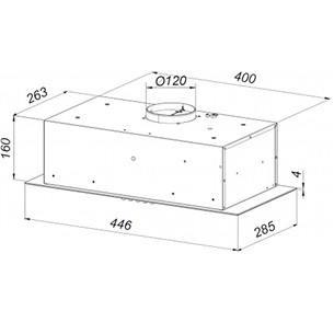 Schlosser, 305 m³/val., plotis 45 cm, baltas - Įmontuojamas gartraukis