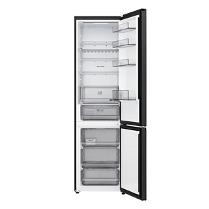 LG, NoFrost, 375 L, aukštis 203 cm, juodo nerūdijančio plieno - Šaldytuvas