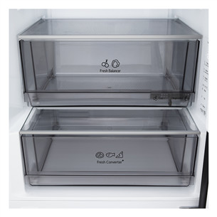 LG, NoFrost, 375 L, aukštis 203 cm, juodo nerūdijančio plieno - Šaldytuvas