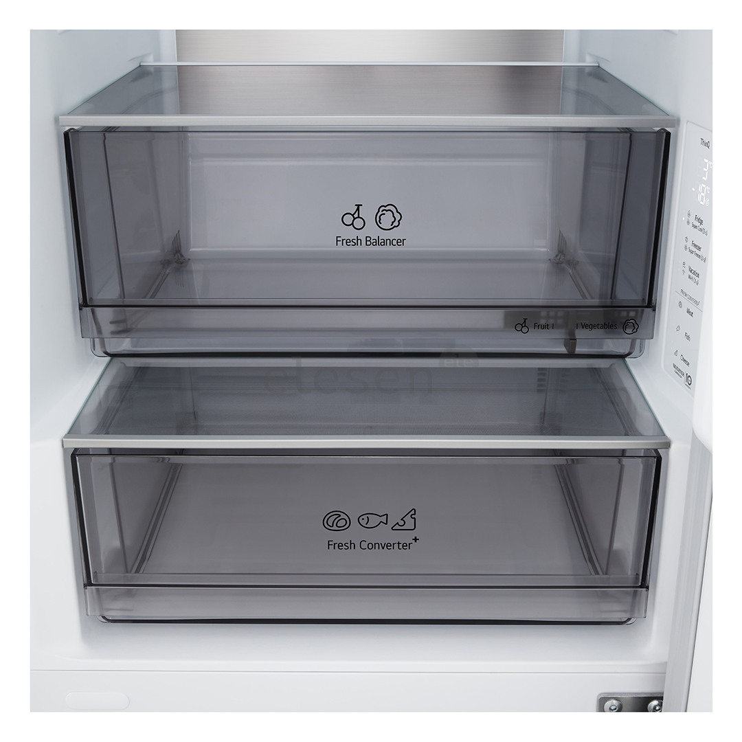 LG, NoFrost, 333 L, aukštis 186 cm, sidabro spalvos - Šaldytuvas