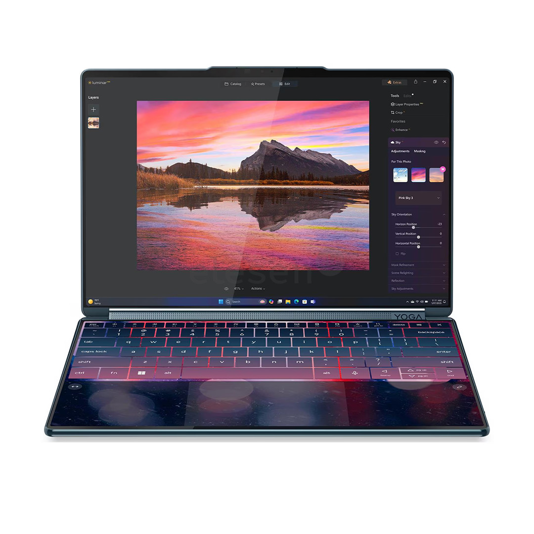 Lenovo Yoga Book 9i Gen 10, 14'', WQXGA+, OLED, 120 Hz, Ultra 7, 32 GB, 1 TB, W11P, ENG, mėlynas - Nešiojamasis kompiuteris