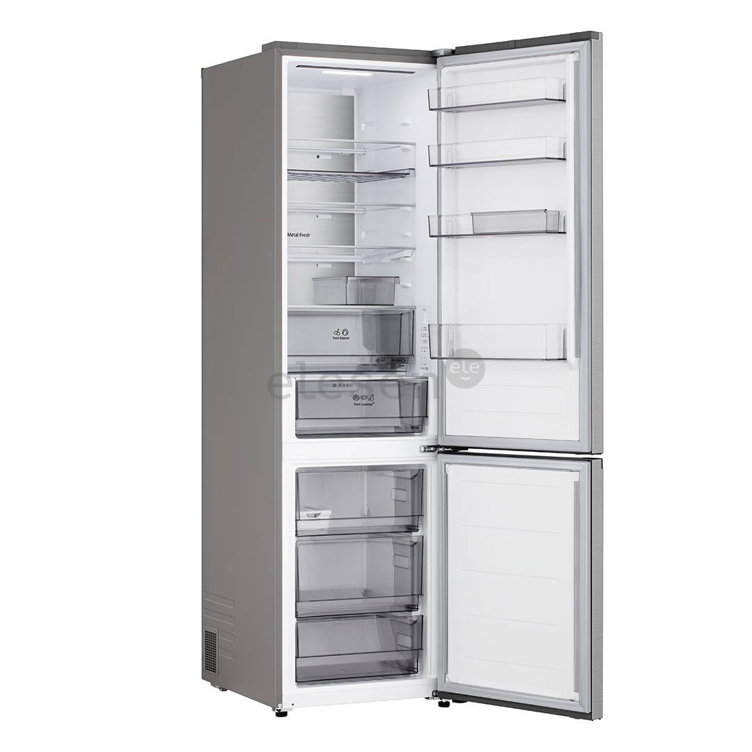 LG, NoFrost, 375 L, aukštis 203 cm, sidabro spalvos - Šaldytuvas