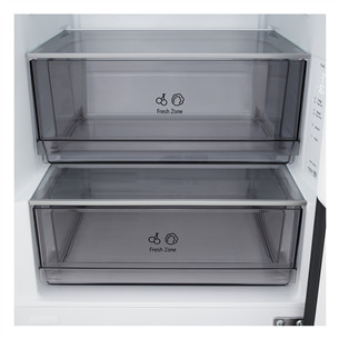 LG, Total No Frost, 333 L, aukštis 186 cm, matinis juodas - Šaldytuvas