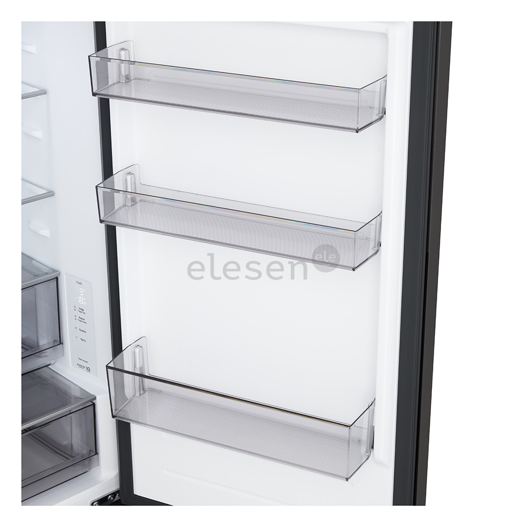 LG, Total No Frost, 333 L, aukštis 186 cm, matinis juodas - Šaldytuvas