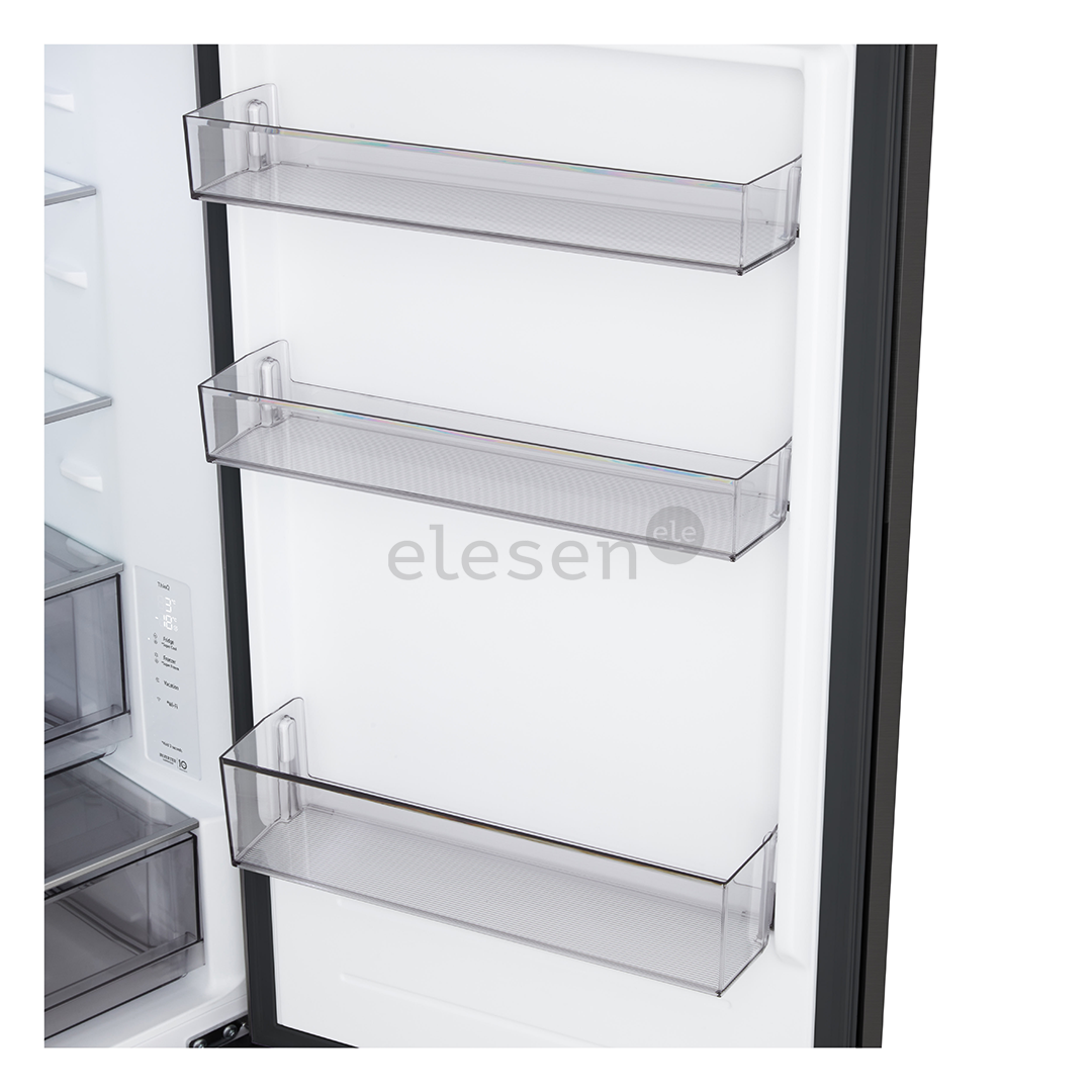 LG, Total No Frost, 333 L, aukštis 186 cm, matinis juodas - Šaldytuvas