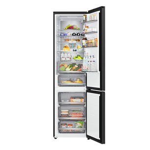 LG, Total No Frost, 375 L, aukštis 203 cm, juodo nerūdijančio plieno - Šaldytuvas