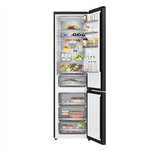 LG, Total No Frost, 375 L, aukštis 203 cm, juodo nerūdijančio plieno - Šaldytuvas