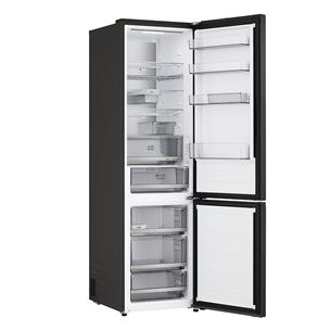 LG, Total No Frost, 375 L, aukštis 203 cm, juodo nerūdijančio plieno - Šaldytuvas