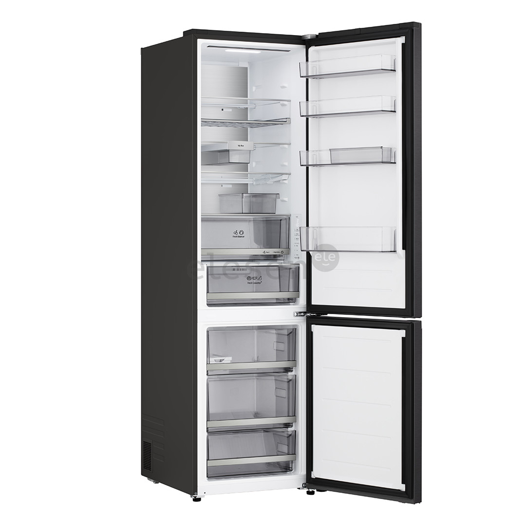 LG, Total No Frost, 375 L, aukštis 203 cm, juodo nerūdijančio plieno - Šaldytuvas