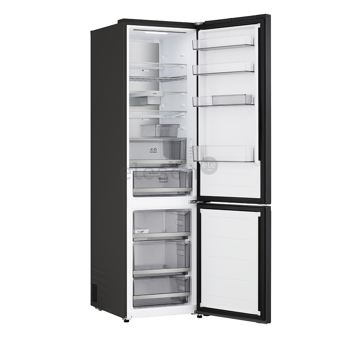 LG, Total No Frost, 375 L, aukštis 203 cm, juodo nerūdijančio plieno - Šaldytuvas